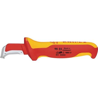 KNIPEX 98 55 Abmantelungsmesser Gleitschuh isol. Mehrk.-Griff VDE 180 mm