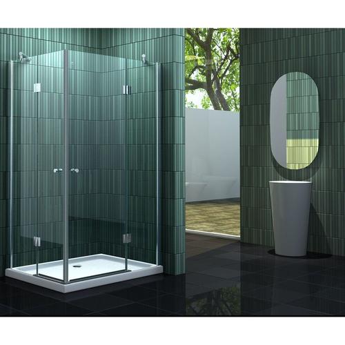 Duschkabine neotec 100 x 80 x 195 cm ohne Duschtasse – Klarglas