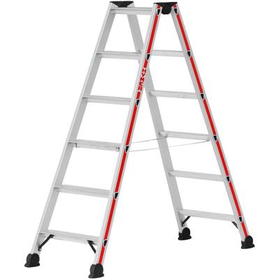 Hymer - Stufenstehleiter, beidseitig begehbar, 2x8 Stufen, Länge 2,02 m Image