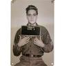 Elvis - Plaque métallique Photo d' Presley à l'armée