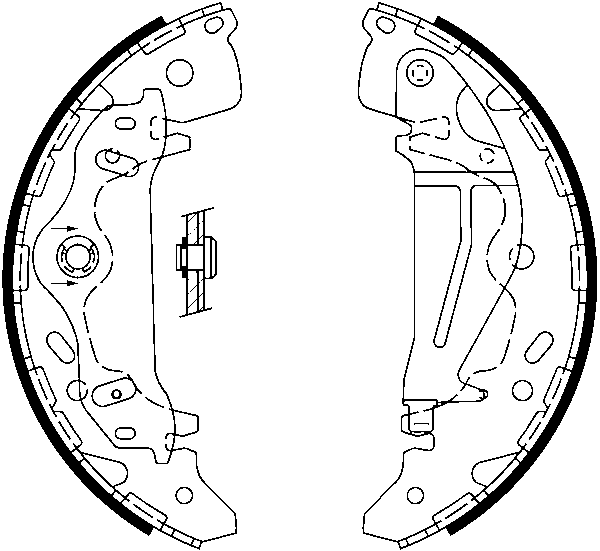 ATE Bremsbackensatz 03.0137-0484.2 hinten rechts links mit Hebel für KIA 0K58A-26-38Z Image