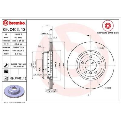 BREMBO Bremsscheibe TWO-PIECE DISCS LINE vorne rechts links innenbelüftet 330mm für BMW 34116794427 34116782601 09.C402.