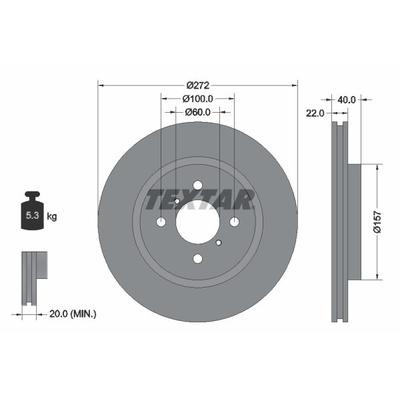 TEXTAR Bremsscheibe PRO vorne rechts links innenbelüftet 272mm für SUZUKI 5531171L50 5531171L51 5531171L50000 92255303