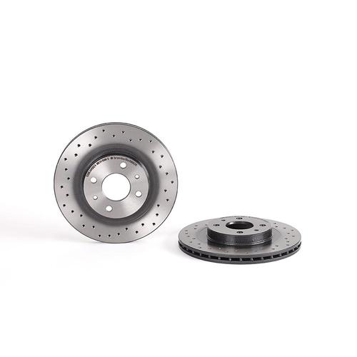 BREMBO Bremsscheiben Gelocht/innenbel. Vorne Rechts Links für LADA Kalina II 112 111 Priora 110 Granta