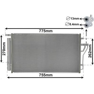 VAN WEZEL Kondensator, Klimaanlage für HYUNDAI 97606-2Y500 976062Y500 976062Y501 82005279