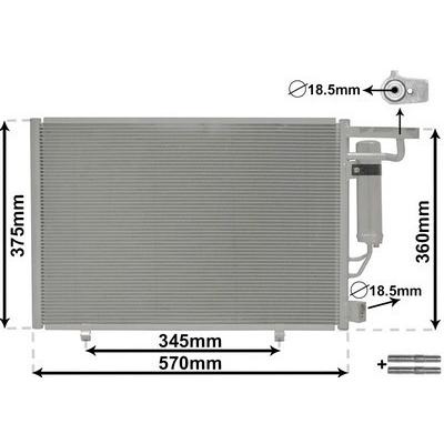 VAN WEZEL Kondensator, Klimaanlage mit Zubehör für FORD Fiesta VI 1.6 Ti 1.25 1.4 LPG B-Max Transit Courier B460 1.5 TDCi Tourneo KA+ 1.2 Ti-VCT