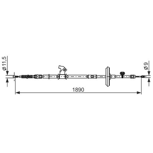 BOSCH Handbremsseil für OPEL Zafira Tourer C Mk III VAUXHALL