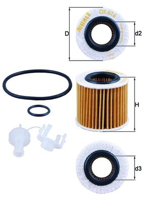KNECHT Ölfilter OX 416D2 Ø59,8mm 59,8mm für ASTON MARTIN TOYOTA SUBARU DAIHATSU 0415240060 0415240040 04152B1090 Image