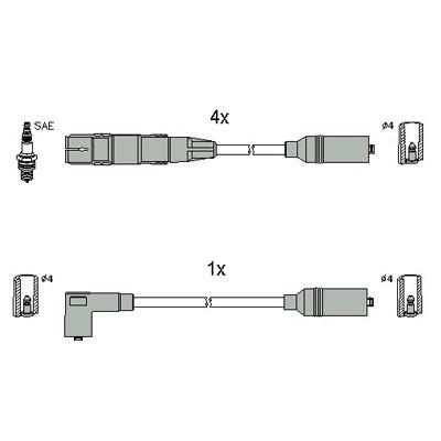 HITACHI Zündleitungssatz Hüco für AUDI N10204402 N10243611 134831