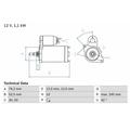 BOSCH Starterfür SEAT Toledo I 2.0 i 16V FORD Galaxy AUDI A3 1.8 T Alhambra Cordoba Ibiza II SKODA Octavia VW Polo III 90 Golf IV 1.6 20V TT Bora