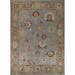 Vegetable Dye Light Blue Oushak Turkish Area Rug Wool Hand-knotted - 8'6" x 9'10"