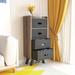 4 Drawer Fabric Dresser Storage Tower, 4-Tier Wide Drawer Dresser, Fabric Storage Tower With Handrail And Removable Drawers,