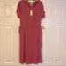 Anthropologie Dresses | Anthropologie Saturday Sunday Cupro Super Soft Ribbed Tie-Waist Dress Nwt | Color: Pink | Size: Xs