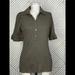 Burberry Tops | Burberry Polo Top With Ruffled Sleeves | Color: Brown/Green | Size: L