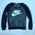 Nike Tops | Nike Gray & Black Animal Print Baseball Style Sweatshirt Leopard | Color: Black/Gray | Size: Xs