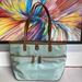 Michael Kors Bags | Michael Kors Women's Kempton Pocket Nylon Top-Handle Tote Celadon Handbag | Color: Blue/Green | Size: Medium