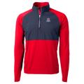 Men's Cutter & Buck Red/Navy Arizona Wildcats Adapt Eco Knit Hybrid Recycled Quarter-Zip Pullover Top