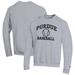 Men's Champion Gray Purdue Boilermakers Baseball Icon Crewneck Pullover Sweatshirt