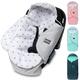 Bellochi Universal Baby Car Seat Blanket for Baby Car Seat Swaddle with a Hood - Made of Soft Cotton and Velvet - OEKO-TEX Certificate - Fitts Maxi Cosi Romer and Cybex - Grey Stars