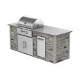 RTA Outdoor Living 3-Piece 2-Burner Natural Gas BBQ Grill Islands Concrete, Stainless Steel in Gray | 35 H x 88 W x 32 D in | Wayfair