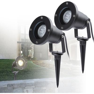 Vingo 2er Pack Gartenstrahler mit Erdspieß 4W GU10 led IP65 Wasserdicht Gartenbeleuchtung mit Image