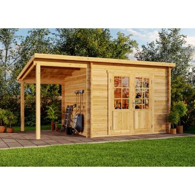 Alpholz - Pultdach Gartenhaus Maria mit Schleppdach aus Holz, Gerätehaus mit Schleppdach, Image