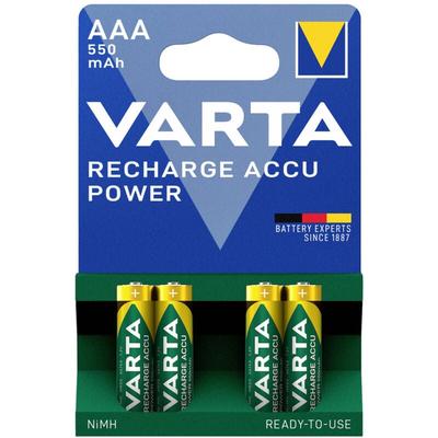 Varta RECH.AC.PowerAAA550mAh Bli 4 Micro (AAA)-Akku NiMH 550 mAh 1.2 V 4 St. Image