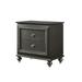 Contemporary Style 2 Drawer Wooden Nightstand with Turned Legs, Gray