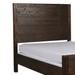 Queen Size Plank Style Headboard with Metal Strips and Rivet Accents, Brown