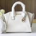 Michael Kors Bags | Michael Kors Avril Small Gold Top Zip Leather Satchel Crossbody Handbag. | Color: Cream/Gold | Size: Os