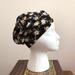 Anthropologie Accessories | Anthropologie Brand Cotton Beanie Black And Cream Roses | Color: Black/Cream | Size: Os