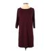 Zara W&B Collection Casual Dress - Shift: Burgundy Solid Dresses - Women's Size Small