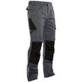 J2321-grau/schwarz-48 Pantaloni artigiani, dimensioni normali +5cm Grigio scuro, Nero Taglia: 48