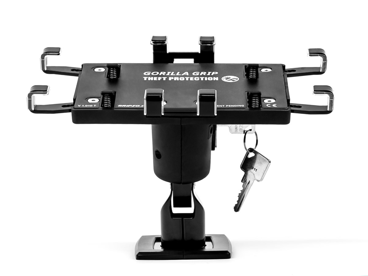 Gripzo Universal Tablet Halterung Diebstahlschutz abschließbar 7-11 Zoll, schwarz Image