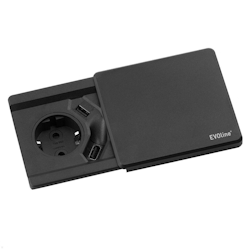 EVOline Square80 Einbausteckdose mit USB-Charger A/A, schwarz Image