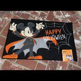 Disney Holiday | Disney Mickey Mouse Vampire Happy Halloween Accent Rug Doormat Mat Floor Decor | Color: Black/Orange | Size: Os