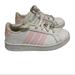 Adidas Shoes | Adidas White & Pink Grand Court Kids Sneakers Size 10.5 | Color: Pink/White | Size: 10.5g