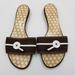 Kate Spade Shoes | Kate Spade “Toby” Wood Slide On Sandals, Size 8 | Color: Brown/White | Size: 8