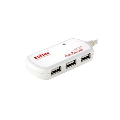 ROLINE USB 2.0 4-Port Hub mit Repeater, 12 m