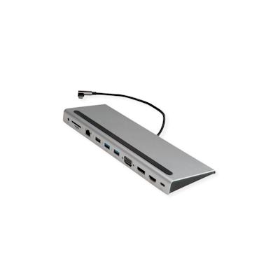 VALUE USB 3.2 Gen 2 Typ C Multiport Docking Station, 4K HDMI/DP, VGA, USB, Card Reader, PD, LAN, Audio Image