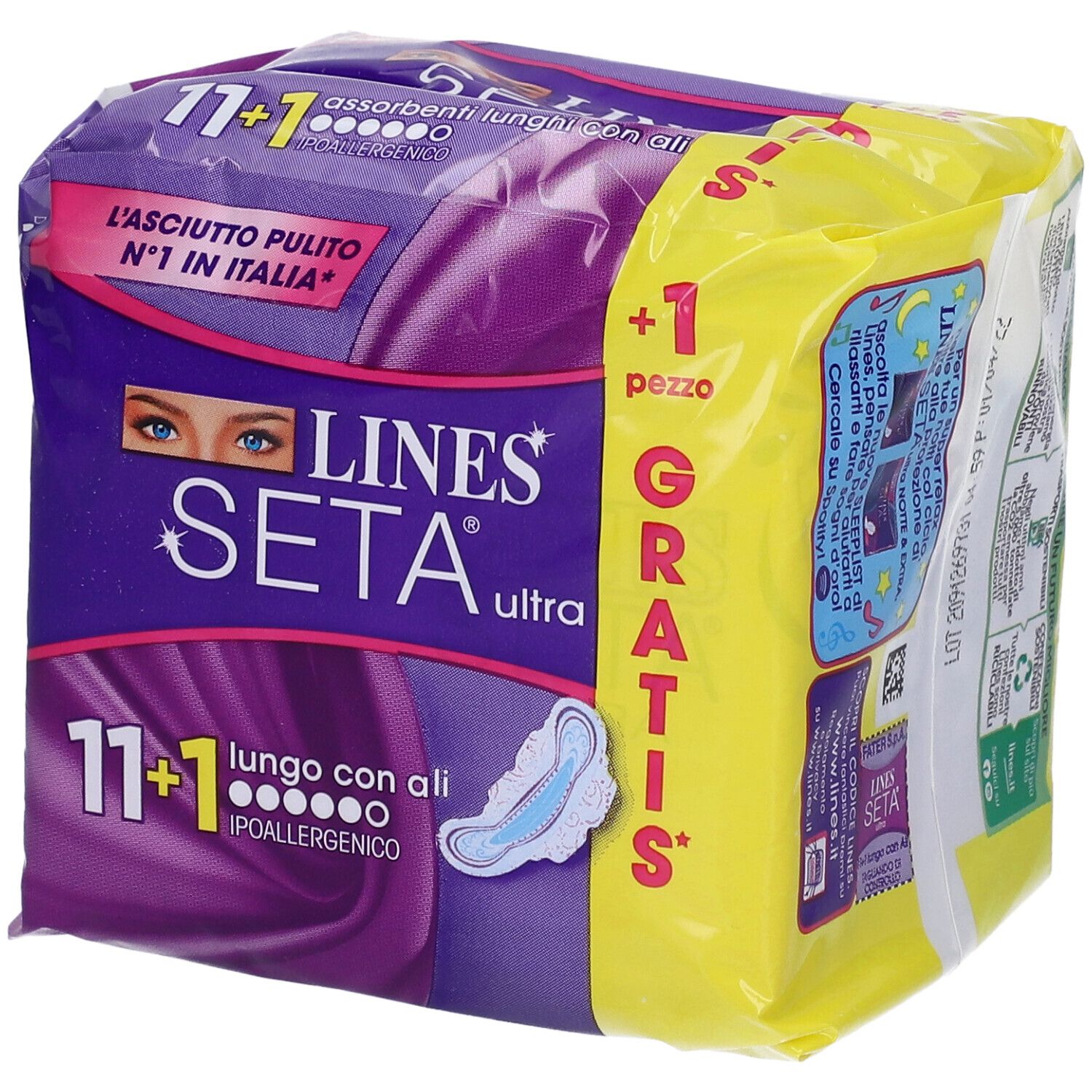 LINES Seta® Ultra Lungo Con Ali 1 pz Assorbenti