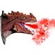 NAUXIU Dragon Legends Props 3D Wall Mounted Dinosaur Sculpture, Wall Art Life-Like Wall Bursting Dinosaur Bust with Glow Spray Fuction, Dinosaur Wall Decor,wall Art Statue Home Decor Ornaments, Red