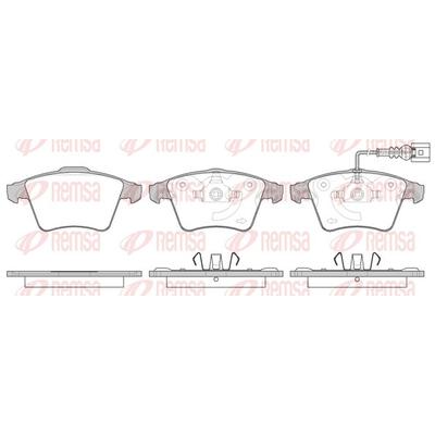 REMSA Bremsbelagsatz, Scheibenbremse vorne rechts links mit Feder für VW 7H0698151 7H0698151D 7H0698151B 1045.11