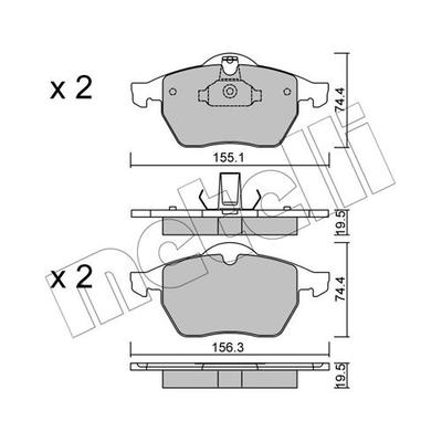 METELLI Bremsbelagsatz, Scheibenbremse vorne rechts links für VAUXHALL SAAB OPEL 9198688 4478254 4778254 22-0118-0