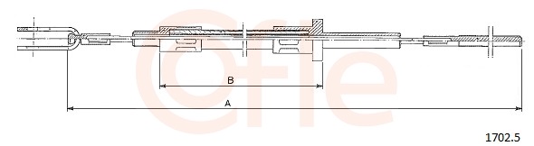 COFLE Seilzug, Kupplungsbetätigung 1702.5 für IVECO 93809100 93812661 Image