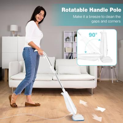 Costway 1100 W Electric Steam Mop Floor Steam Cleaner w/ Water Tank - 11'' x 5.5'' x 40.5''-50''