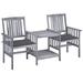 vidaXL Patio Bistro Set Table and Chairs Conversation Set Solid Acacia Wood - 62.6" x 24" x 36.2"