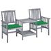 vidaXL Patio Bistro Set Table and Chairs Conversation Set Solid Acacia Wood - 62.6" x 24" x 36.2"