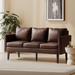 Chandler Faux Leather 3 Seater Sofa by Christopher Knight Home