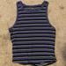 American Eagle Outfitters Tops | American Eagle Striped Tank Top | Color: Black/Blue | Size: M